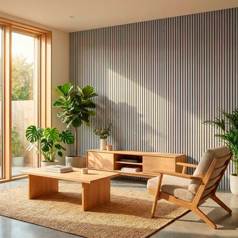 Akoestisch Houten Wandpaneel — Transformeer je ruimte in slechts 30 minuten (270 x 110 cm)